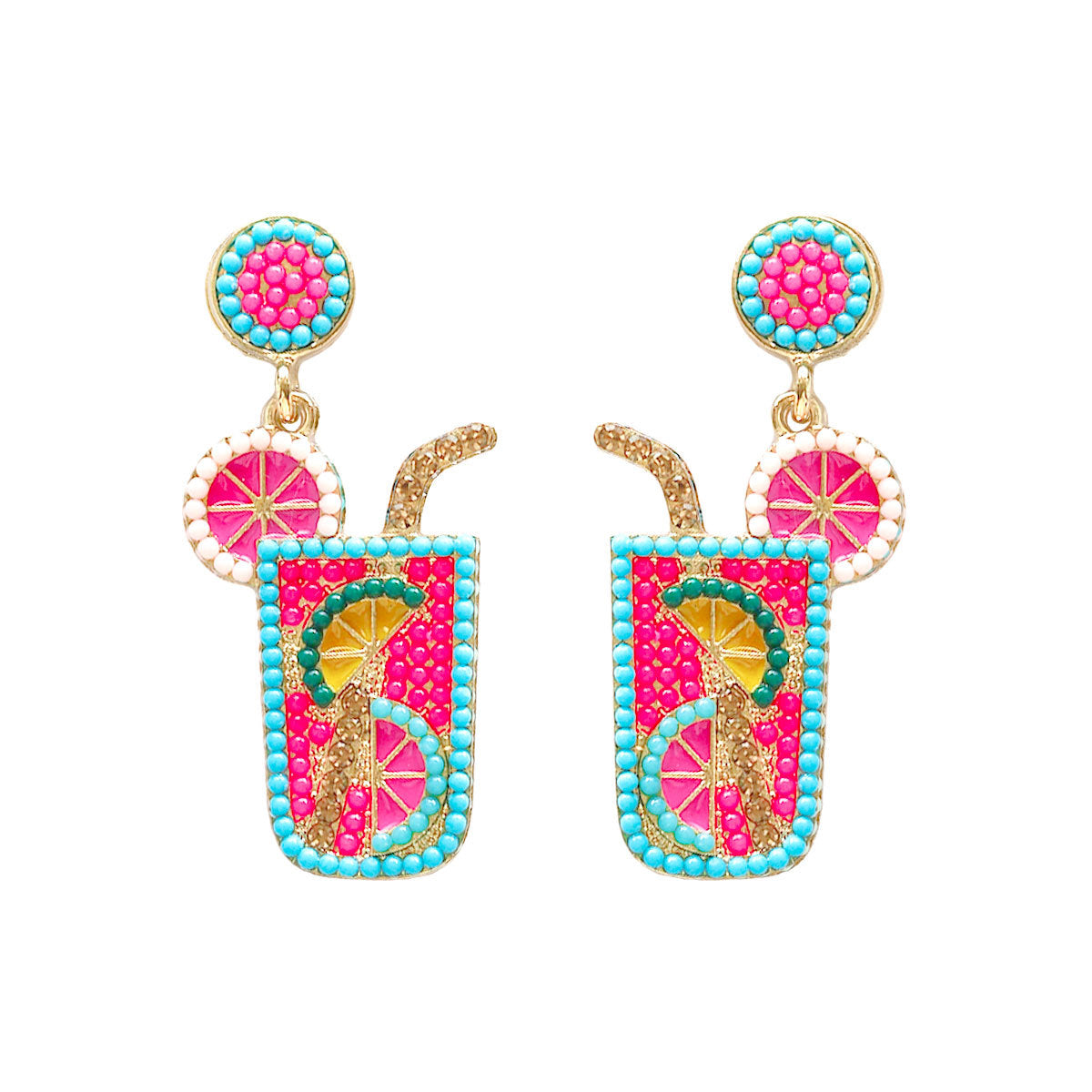 Wholesale Small Fresh Fruit Drink Rice Bead Earrings